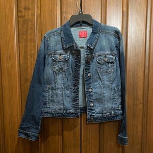 Cropped blue jean jacket